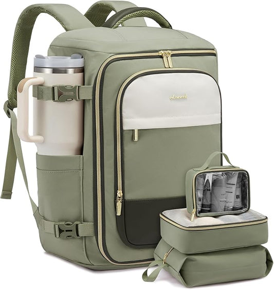 LOVEVOOK Large Travel Backpack for Women, 40L TSA Approved Backpack with 3 Packing Cubes, Personal Item Bag Fits 17" Laptop, Water-resistant Carry On Bag for Airplanes