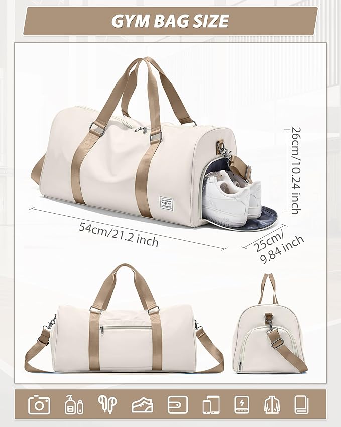 Gym Bag Womens,Travel Duffel Carry on Bag Sport Tote Bag Weekend Overnight Bag