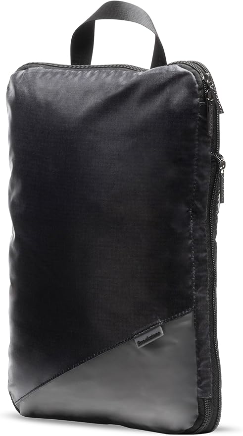 Brookstone Compression Packing Cubes Set - 2 Piece Small and Medium Carry On Luggage Travel Organizer and Compression Bags, Black