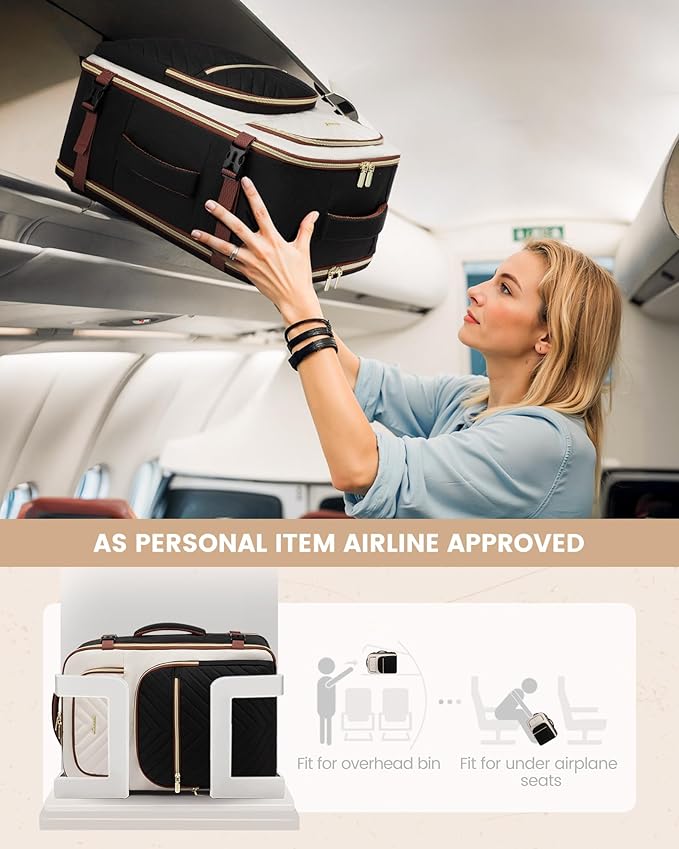 LOVEVOOK Travel Backpack Carry on Flight Approved 50L,Waterproof TSA Travel Essentials Personal Item Backpack for Women Men,Large Carry on Luggage Suitcase Travel Bag for Airplane with 3 Packing Cubes