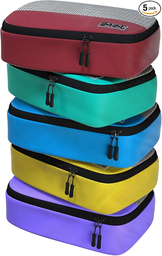 Small Packing Cubes for Travel - 5pc Packing Cubes for Suitcases - Lightweight Luggage Organizer Bags (Non-Compression)