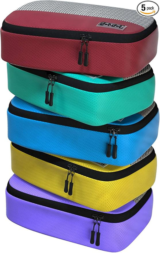 Small Packing Cubes for Travel - 5pc Packing Cubes for Suitcases - Lightweight Luggage Organizer Bags (Non-Compression)
