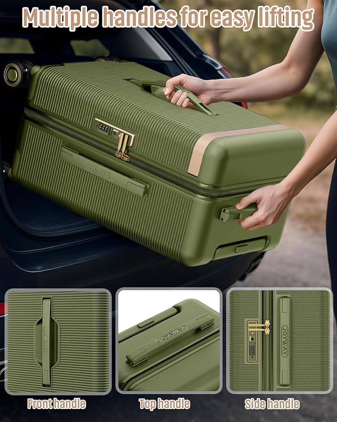 Joyway Luggage Sets 2 Piece, 22 Inch Carry On Luggage and 26 Inch Trunk Checked Luggage with Cup Holder, Lightweight Hardside Suitcase with Pressure-resistant Frame, Shock Absorbing Wheel and TSA Lock