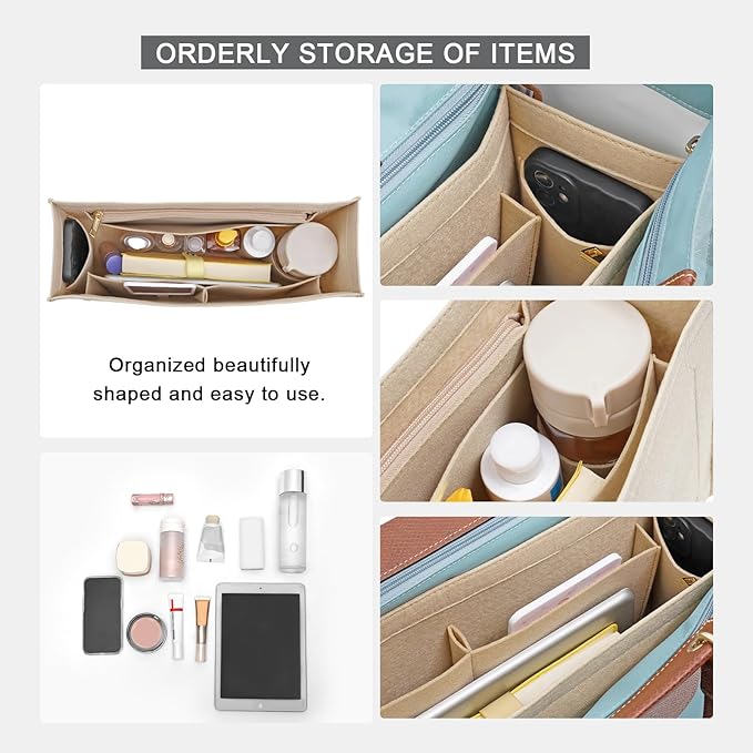 LOUKAYCCI Felt Purse Organizer Insert for Longchamp Cabas Handbag Bag