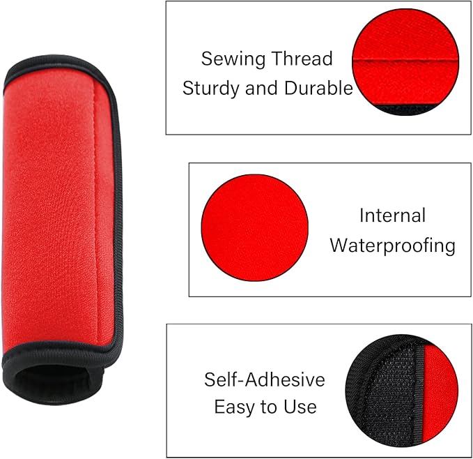 2 Pack Luggage Handle Wraps for Luggage Suitcase Travel Bags (Red)