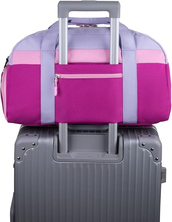 HawLander Kids Duffle Bag for Boys or Girls, Fit Sports Practice, or Overnight Travel Weekend (Purple)