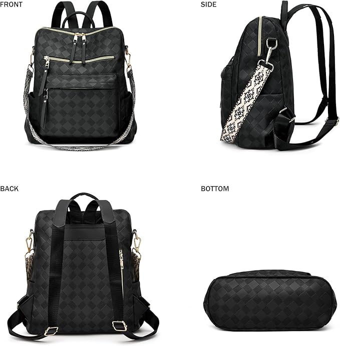 Makes Backpack Purse for Women PU Leather Travel Satchel Handbag Convertible Design Bag with Purse 2 Piece