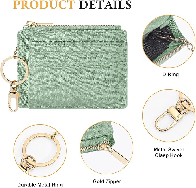 Sodsay Card Case Slim Front Pocket Wallet for Women Credit Card Holder with Keychain | Slim, Front Pocket, Credit Card Holder, with Keychain