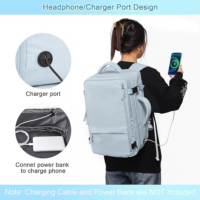 Large Expandable Travel Backpack for Men and Women, 17 Inch Laptop, Waterproof, Casual, College, Business, Hiking, Camping
