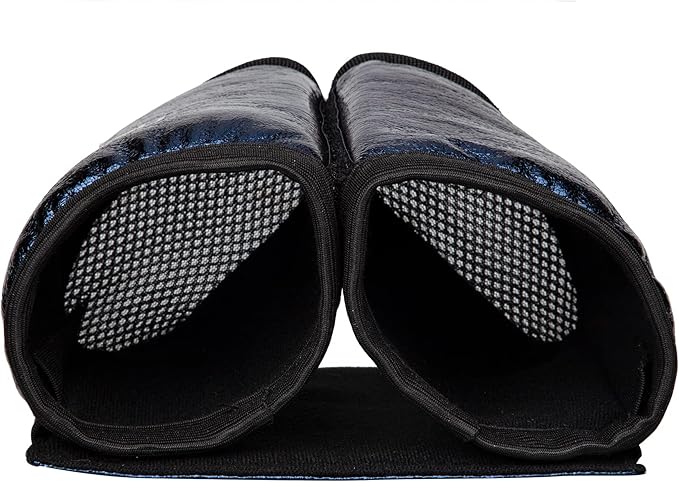 riemot Luggage Travel Cup Holder Free Hand Drink Carrier - Hold Two Coffee Mugs - Fits Roll on Suitcase Handles - Gifts for Flight Attendants Travelers Accessories Glitter Navy