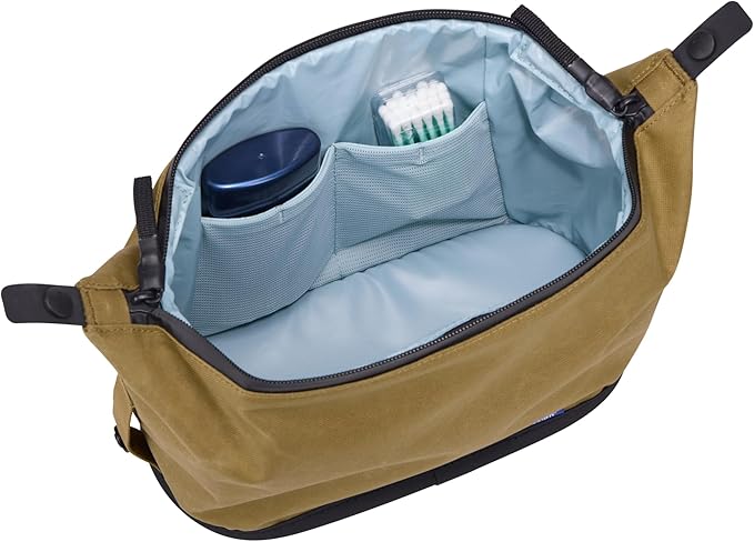 Thule Aion Toiletry Bag - Water-resistant bag for toiletries, makeup & shaving essentials - Removable liquids bag included - Easy to clean - Snap loop for easy hang - Waxed, PFC-free fabric