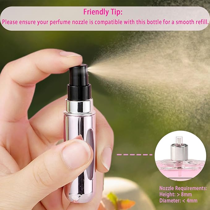 Perfume Travel Refillable,Travel Perfume Bottle Refillable Perfume Bottle 5ml Mini Spray Bottle(3 Pack)
