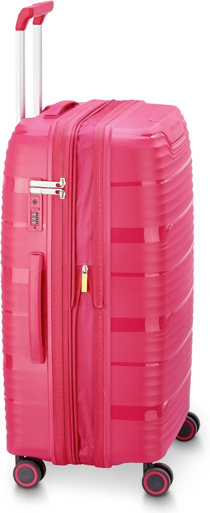 DELSEY Paris Dune Hardside Expandable Luggage with Spinner Wheels, Viva Magenta, Checked-Medium 25 Inch