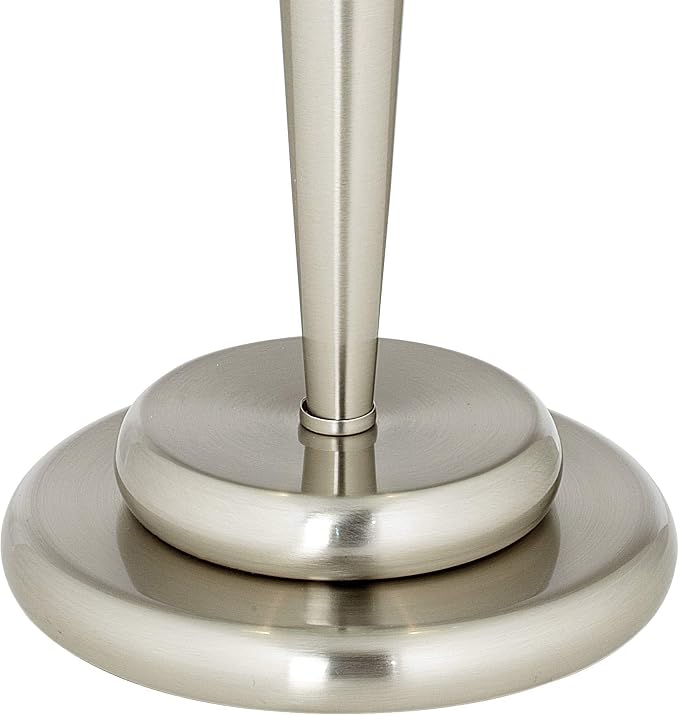 Deco 17" High Chrome Small Accent Lamps Set of 2 Silver Touch On-Off Steel | Dome Frosted Modern Glass White Brushed Metal Bedroom House Home Bedside Nightstand Office Family