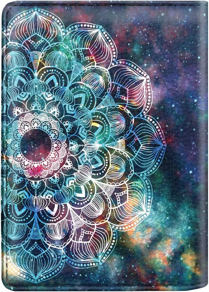 Passport Holder Cover,Traveling Passport Case Cute Navy Blue Passport Wallet for Women,Nebula
