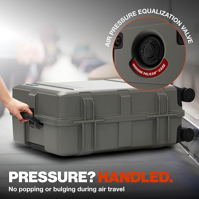 Pelican ATX Luggage Hard Case Luggage with Wheels - Waterproof Hardshell - Medium Size (25 Inch) Check-In Suitcase (Charcoal)