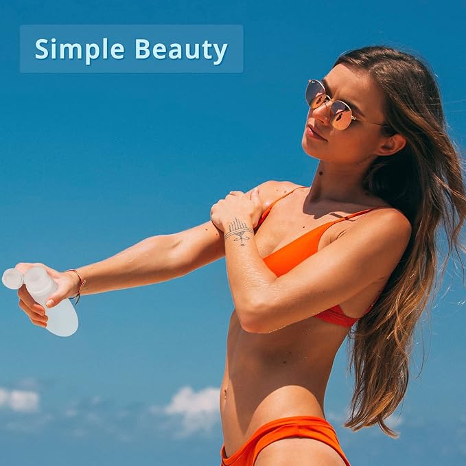 Silicone Travel Bottles for Toiletries TSA Approved Travel Size Containers Set 4 Pack Portable Leak Proof Refillable Cosmetic Squeeze Bottles Shampoo Hair Conditioner Body Lotion Bath Shower Gel