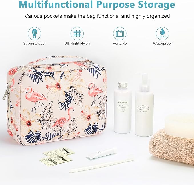 Mossio Hanging Toiletry Bag with Sturdy Hook - Large Portable Cosmetic Makeup Travel Organizer for Men & Women