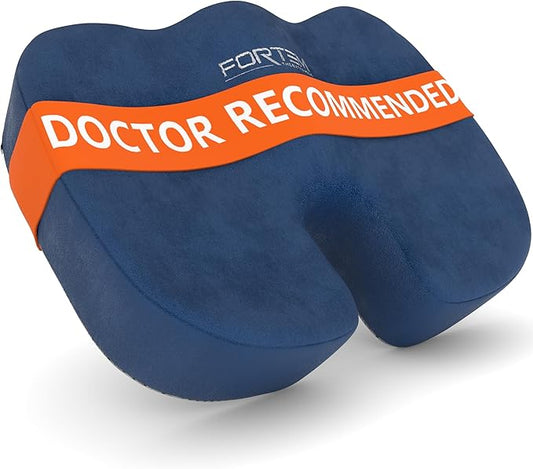 FORTEM Seat Cushion, Office Chair Cushion, Desk Chair Memory Foam, Sciatica Coccyx Tailbone Pain Relief, Pressure Relief, Sitting Pad, for Long Gaming & Sitting, Washable Cover, Non Slip