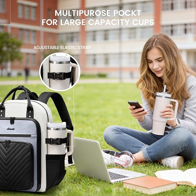 LOVEVOOK Laptop Backpack for Women, Water Resistant Travel Work Backpacks Purse Stylish Business Teacher Nurse Computer
