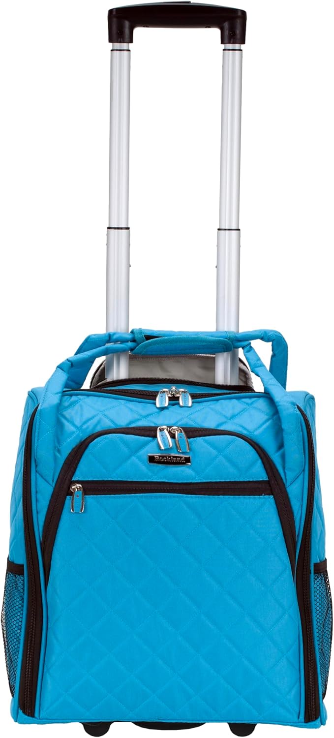 Rockland Melrose Upright Wheeled Underseater Carry-On Luggage, Turquoise, 15-Inch