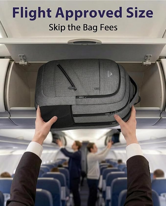 MATEIN 18 Inch Extra Large Laptop Backpack, 50 L Travel Backpack with Anti Theft Pocket & TSA Laptop Compartment for Men Women, Multiple Pockets Business Computer Carry On, Grey