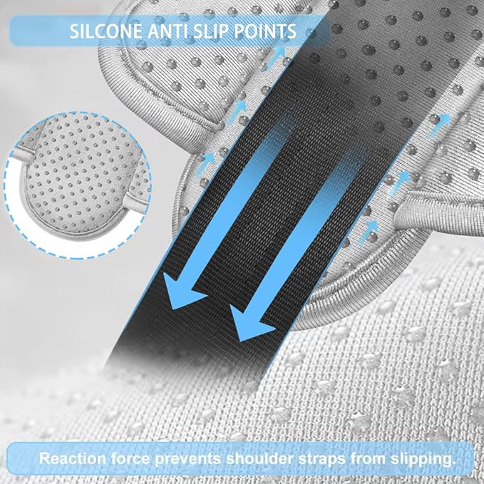 ZINZ 2-Pack Universal Shoulder Pad with Ultra thick Cushion for Bag Luggage Bag Crossbody, Plus Long & Anti-Slip & Breathable,Gray-2Pack
