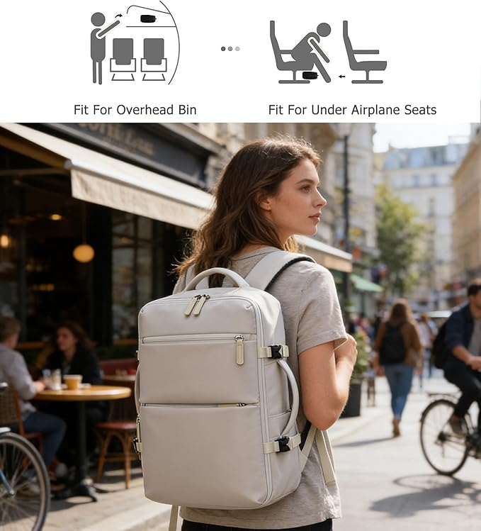 feilario 2 Piece Set Aluminium Frame PC Hard Shell Spinner Wheels Luggage,20.8"X15"X8.7 Airline Approved Built-In TSA lock Carry on Suitcase, with Cup Holder, USB Port, Phone Holder