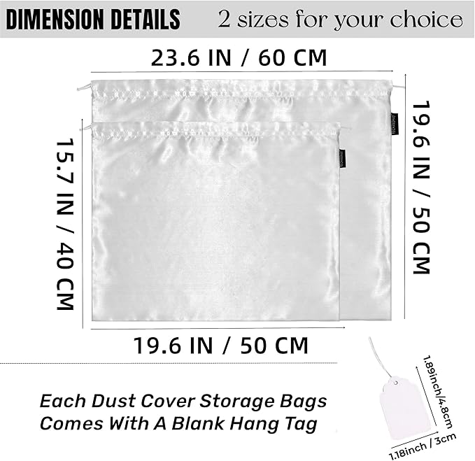 7 Pack Dust Bags for Handbags Storage Silk Cloth Bag With Drawstring Large Storage Pouch for Handbag Purse Shoes Boots
