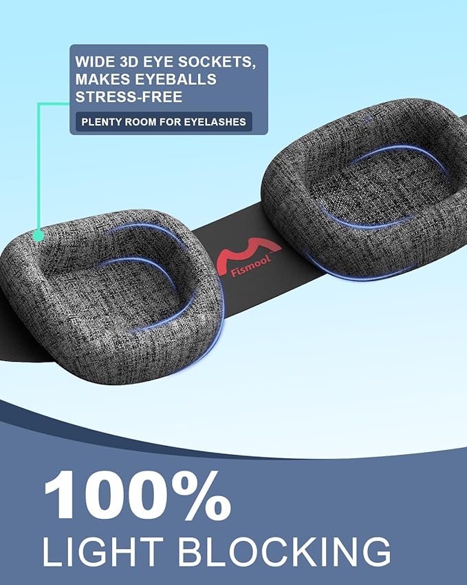 Sleep Eye Mask for Men Women, 3D Zero Intraocular Pressure Design,100% Light Blocking Sleeping,Suitable for Sleeping Mask, Exquisite Travel Storage Box（Pink）