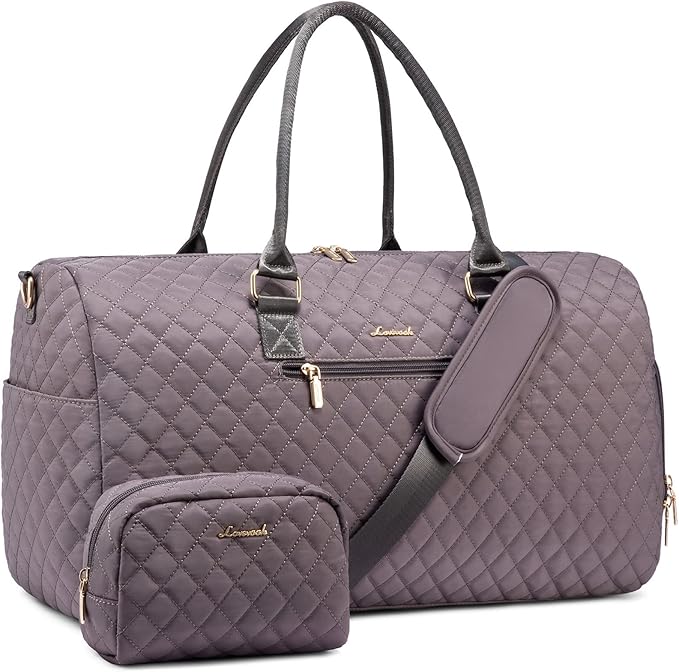 LOVEVOOK Travel Duffle Bag, Weekender Bag for Women with Toiletry Bag, Carry on Overnight Bag with Shoe Compartment, Gym Duffel Bag with Wet Pocket, Mommy Hospital Bags for Labor and Delivery