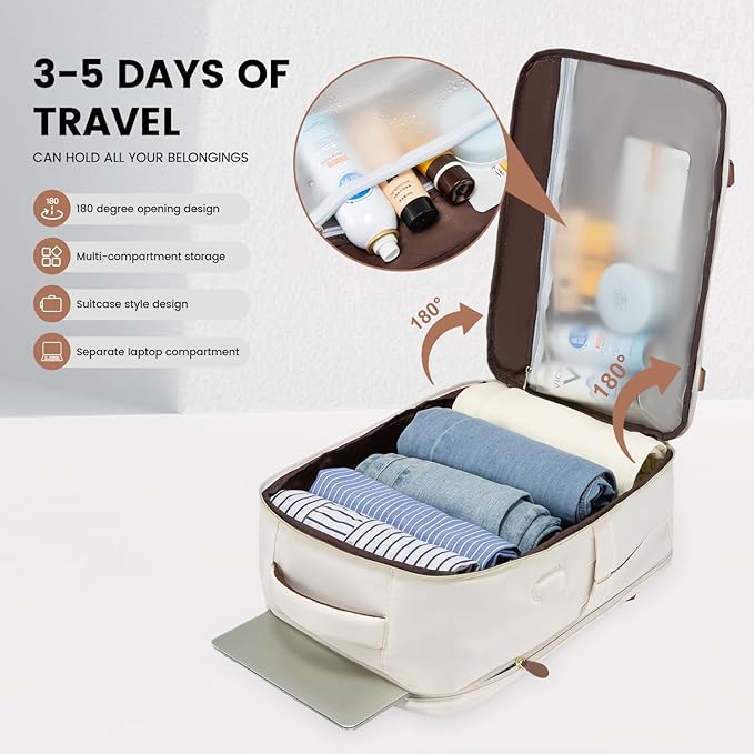 LOVEVOOK Travel Backpack for Women, 40L Carry On Backpack with 3 Packing Cubes,TSA Personal Item Travel Bag Airline Approved, Water Resistant Weekender Overnight Luggage Daypack, Fits 17 Inch Laptop