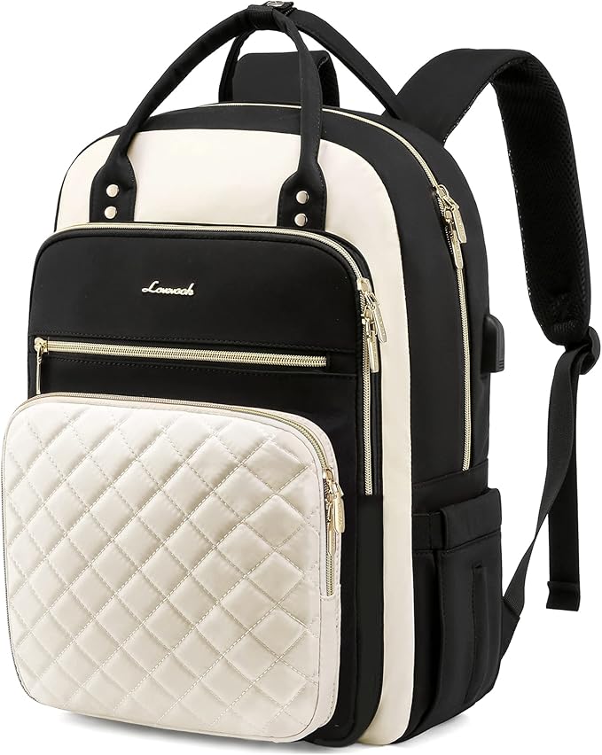 LOVEVOOK Laptop Backpack for Women, Water Resistant Travel Work Backpacks Purse Stylish College Business Teacher Nurse Computer Bag with USB Charging Port, Fits 15.6" Laptop