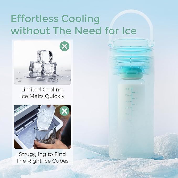 Momcozy Portable Breast Milk Cooler for Travel, 24H Ice-Free Cooling Breastmilk Storage Bottles Container, 12 Ounces Leak Proof Outdoor Small Freezer, Baby Breastfeeding Essential for New Moms