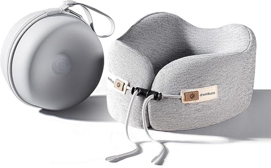 Neck Pillow Airplane, 100% Pure Memory Foam, Comfortable Breathable Cover, Travel Pillows for Airplanes, Ergonomic Design, Neck Pillow for Traveling, Airplane Pillow Flight Train, Gray