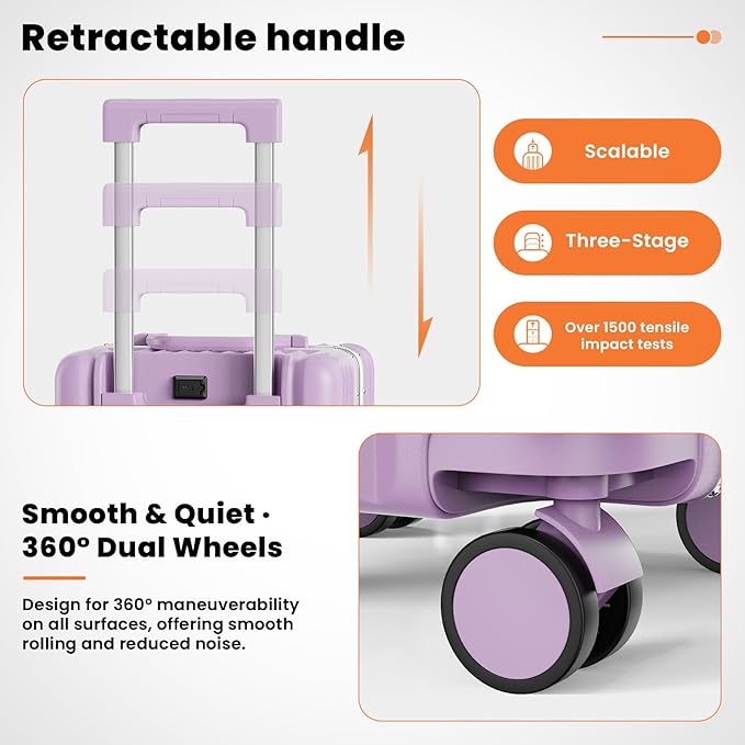 Carry on Luggage, 20 Inch Aluminum Frame PC Hardshell Suitcase with Cup Holder & Charger Port, Airline Approved Weekend Business Travel Case with Spinner Wheels, Tsa Lock