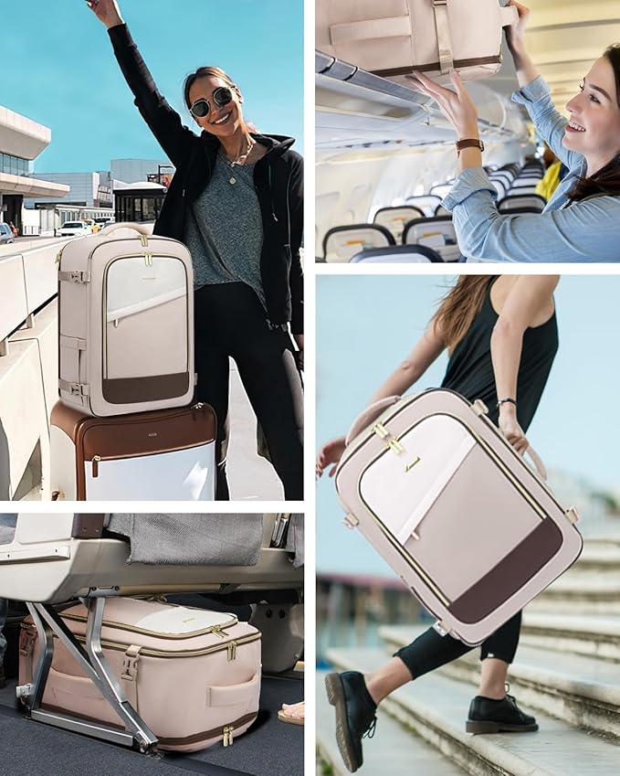 LOVEVOOK Travel Backpack for Women, 40L Carry On Backpack for Airplanes, Personal Item Bag for Airlines Fits 17 inch Laptop, TSA Approved Luggage with 3 Packing Cubes,Waterproof Weekender Gym Backpack
