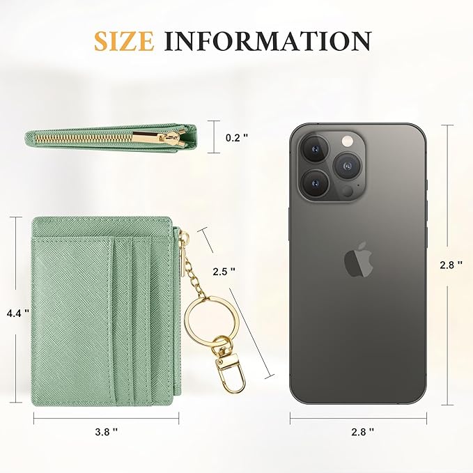Sodsay Card Case Slim Front Pocket Wallet for Women Credit Card Holder with Keychain | Slim, Front Pocket, Credit Card Holder, with Keychain