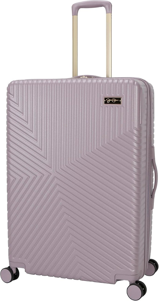 Jessica Simpson Abilene 28" Expandable 8-Wheel Spinner Large Checked Luggage Suitcase, Elderberry