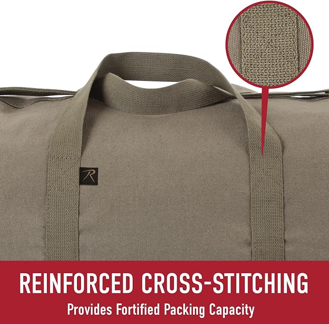 Rothco Heavy-Duty Canvas Shoulder Duffle Bag - Rugged Travel Gym Gear Equipment Bag