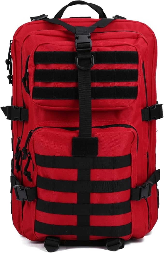 REEBOW GEAR Military Tactical Backpack for Men Large Army 3 Day Assault Pack Molle Bag Backpacks (Red-black)