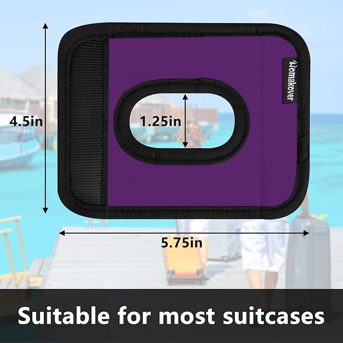 5 Pcs Neoprene Luggage Handle Wrap Handle Grip Luggage Tags Identifier Hollow Design for Push-Button, Bright Luggage Markers for Airport Travel Luggage Suitcase Trolley Case