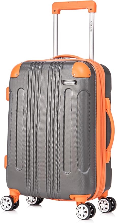 Rockland London Hardside Spinner Wheel Luggage Set, Charcoal, Carry-On 20-Inch and Tote 14-Inch (F1902-CHARCOAL)