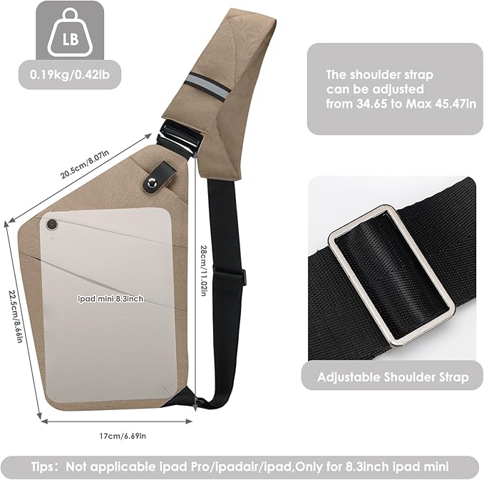 Anti-Theft Crossbody Bag Theft Proof Sling Bags for Women Men Waterproof Travel Essentials Secure Purse with Passport Holder, Ideal for Safe Travel Outdoors, Coffee