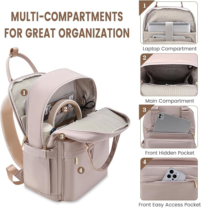 LOVEVOOK Laptop Backpack for Women 15.6 Inch Laptop Bag with USB Port, Fashion Waterproof Backpacks Teacher Nurse Stylish Travel Bags Vintage Daypacks for College Work