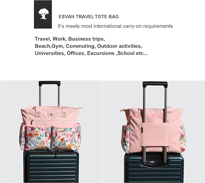 Weekender Bag Carry On Bag Overnight Tote Travel Duffle with 13 Pockets for Travel,Work，Gym,Beach,Teacher,Nurse