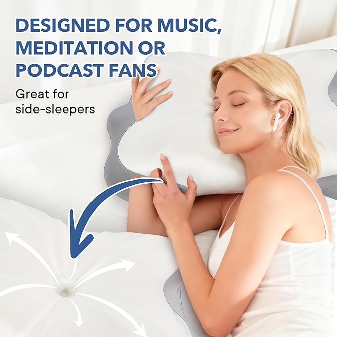 Cervical Pillow for Neck and Shoulder,Contour Memory Foam Pillow,Ergonomic Neck Support Pillow for Side Stomach Back Sleepers with Skin-Friendly Pillowcase (White)
