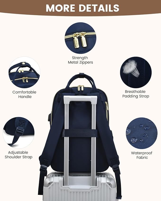 LOVEVOOK Laptop Backpack for Women 15.6 Inch Laptop Bag with USB Port, Fashion Waterproof Backpacks Teacher Nurse Stylish Travel Bags Vintage Daypacks for College Work