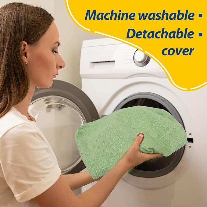AAAAAcessories D-Shaped Chair Cushions, 2" Thick Dining Chair Pads with Ties and Removable, Machine-Washable Cover, 17" x 16", Pear Green