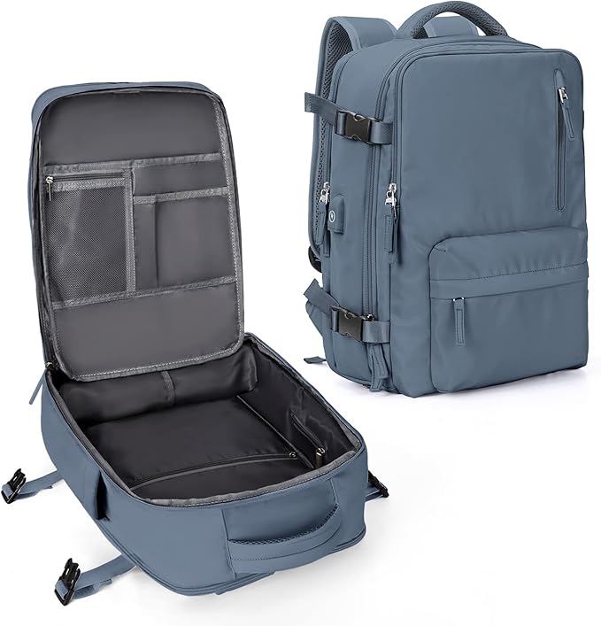 VECAVE Carry On Backpack for Women,Large Travel Backpack Flight Approved,Waterproof 14 Inch Laptop Backpack Business Work Backpacks Men Mochila De Viaje Blue